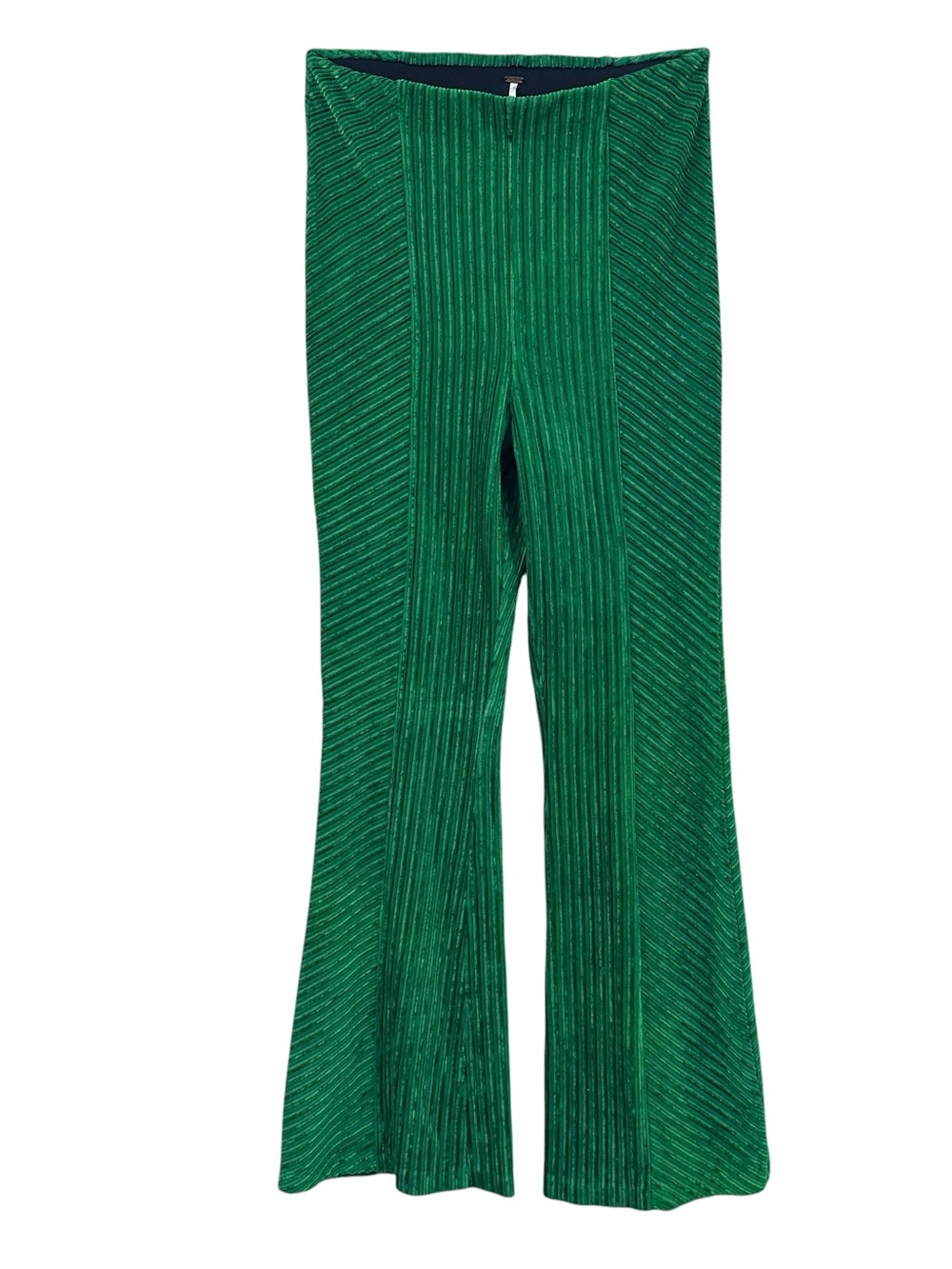 FREE PEOPLE Pull-On Velvet Flare Pants Boho Festival Y2K Green